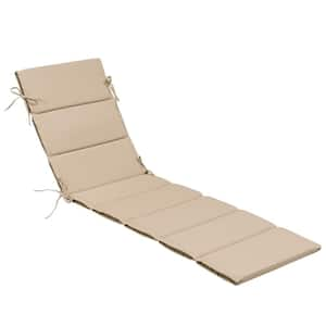 24"*80" Portable Multi-Piece Patio Outdoor Chaise Lounge Chair Cushion in Beige