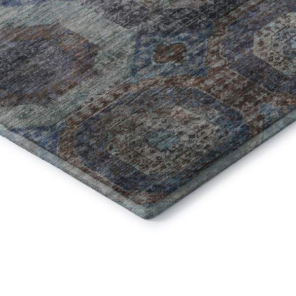 Mayfield Premium Machine Washable Abstract AMF1944 Teal 5 ft. x 7 ft. 6 in. Area Rug