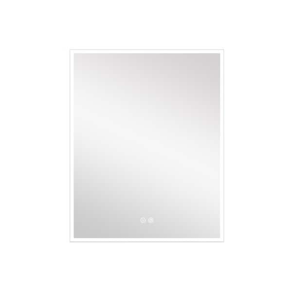 24 in.W x 30 in. H Rectangular Recessed/Surface Mount LED Medicine Cabinet with Mirror Defogger,3X Magnifier Right Hinge