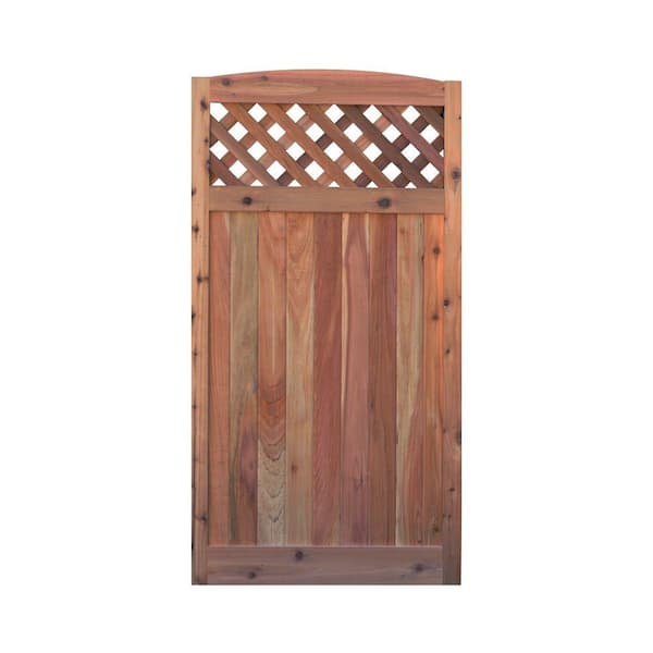 Signature Development 3 ft. x 6 ft. Western Red Cedar Arch Top Diagonal Lattice Fence Gate