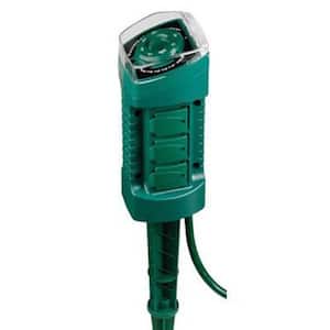 15 Amp Plug-In 6-Outlet Photocell Stake Timer