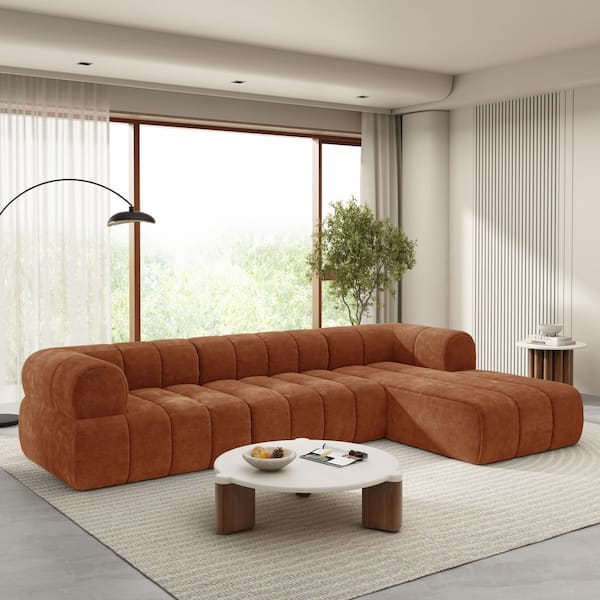 Harper & Bright Designs 122 in. Modern Polyester L-Shaped with Chaise ...