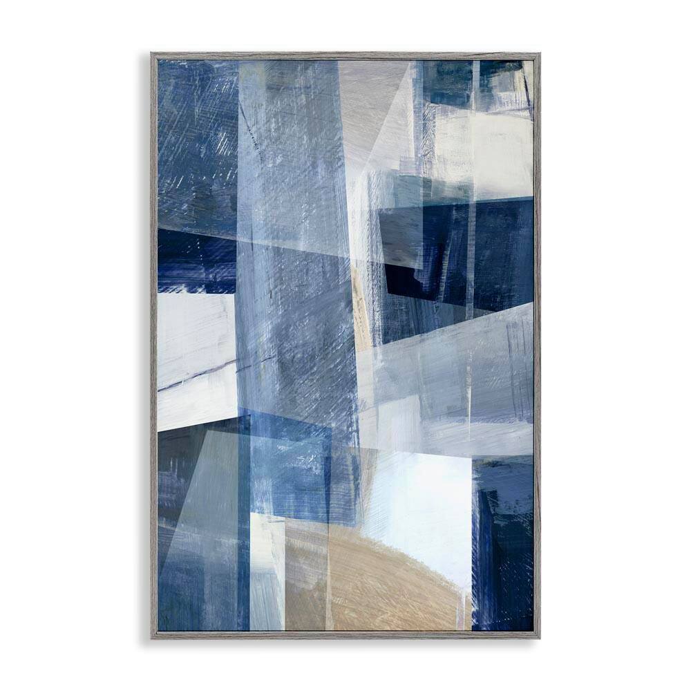 Oblique Geometric Shapes by Hannah Dawson Gray Framed Abstract Giclee Art Print 30 in. x 20 in. price history on PriceWatchPro