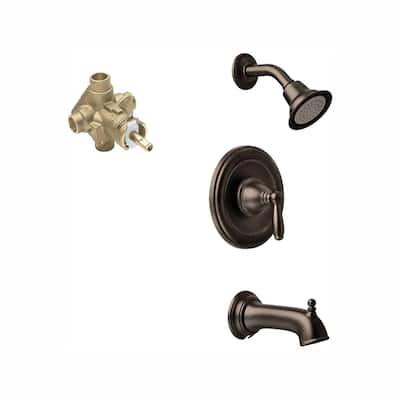 Brantford Single-Handle 1-Spray Posi-Temp Tub and Shower Faucet in Oil Rubbed Bronze (Valve Included)