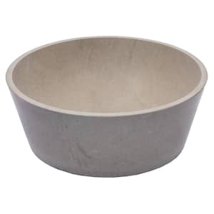 16-in Round Stone Sloped Vessel Sink in Molly Grey Marble
