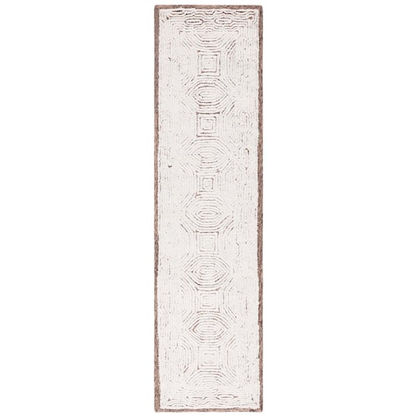SAFAVIEH Abstract Beige/Ivory 2 ft. x 9 ft. Floral Medallion Runner Rug