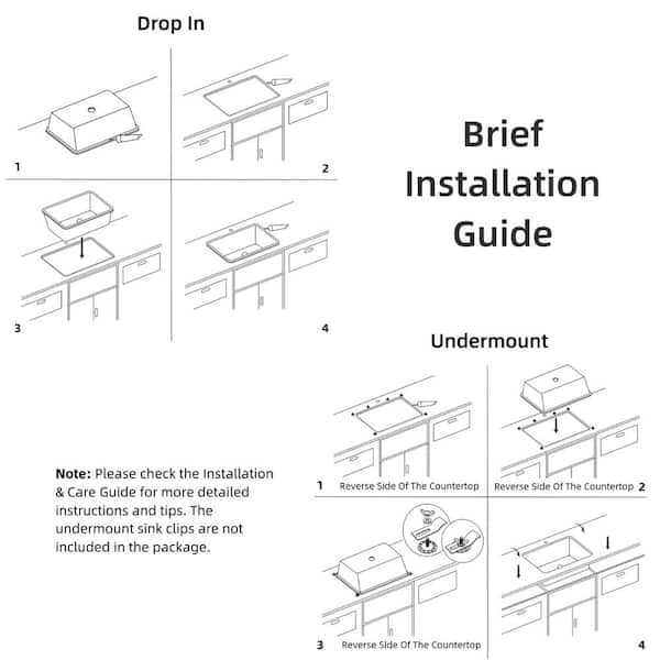 24 in. White Undermount/Drop-in Kitchen Sink Single Bowl, Fireclay Drop-in Kitchen Sink, Drain Kit and Grid Included
