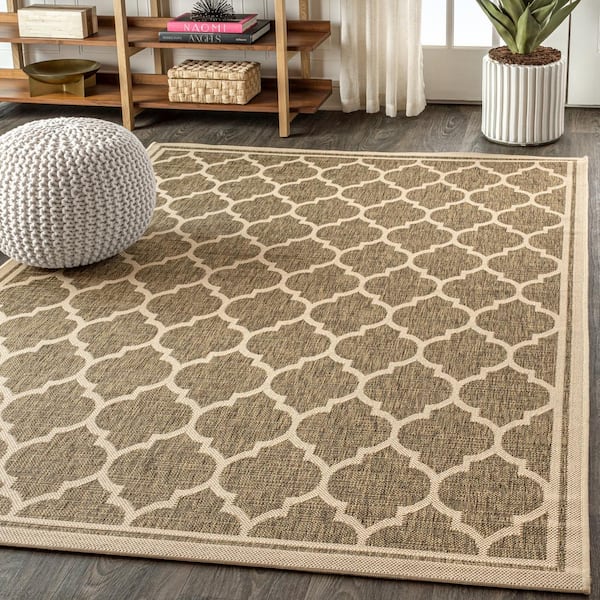 8' X 11' Cream Moroccan Indoor Outdoor Area Rug 8' X 11' Cream Moroccan Indoor Outdoor Area Rug