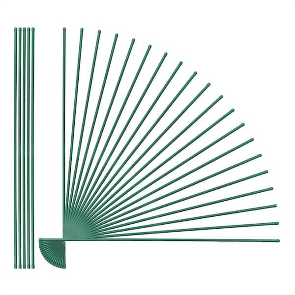 48 in. H Green Metal Plant Supports Garden Stakes 25 Pack