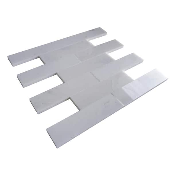 MOLOVO Natural Crystal White 1.89 in. x 7.8 in. Subway