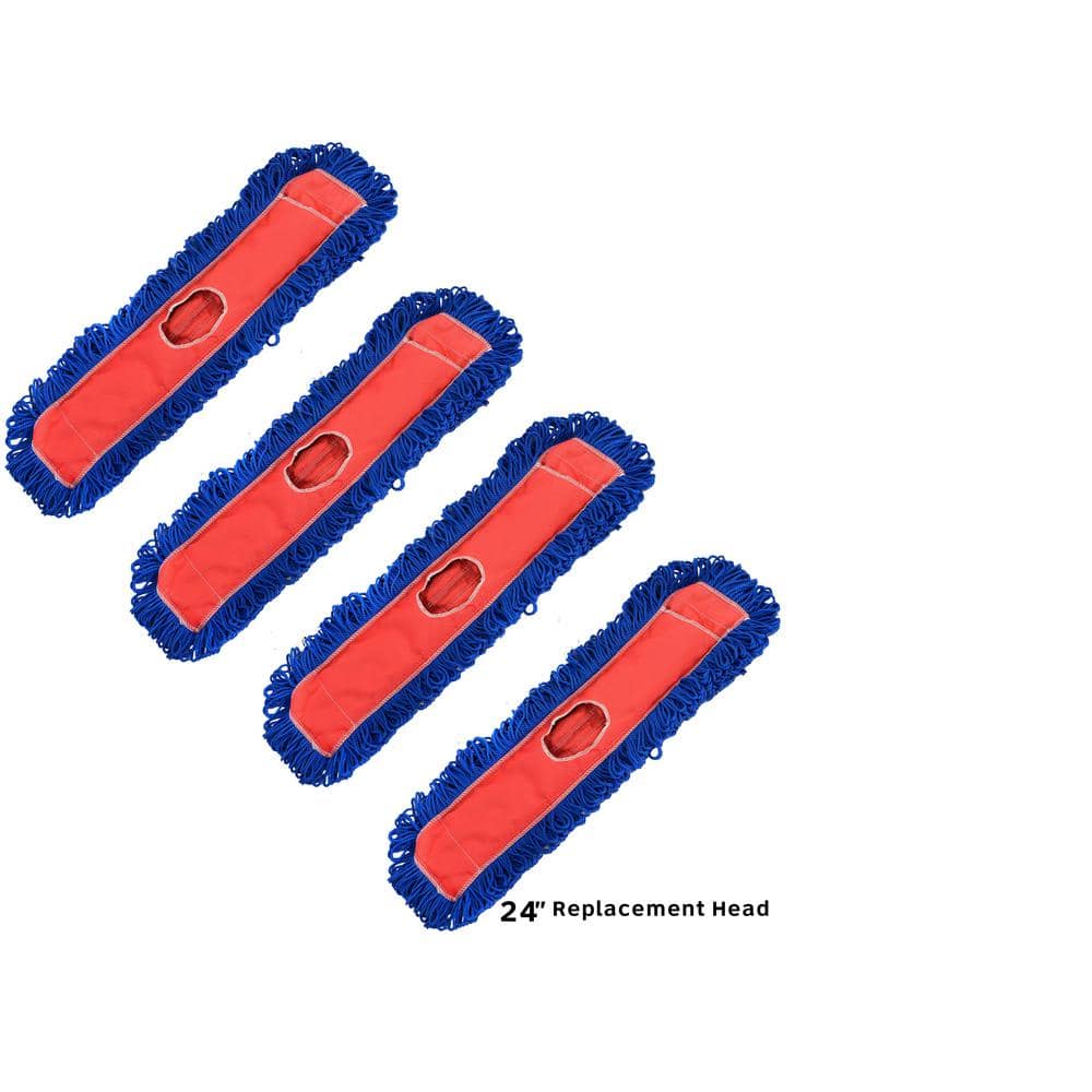 24 in. Microfiber Replacement Dust Mop Head Refill (4-Pack)