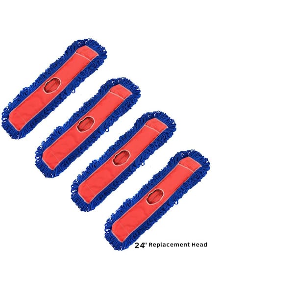 Alpine Industries 24 in. Microfiber Replacement Dust Mop Head Refill (4-Pack)