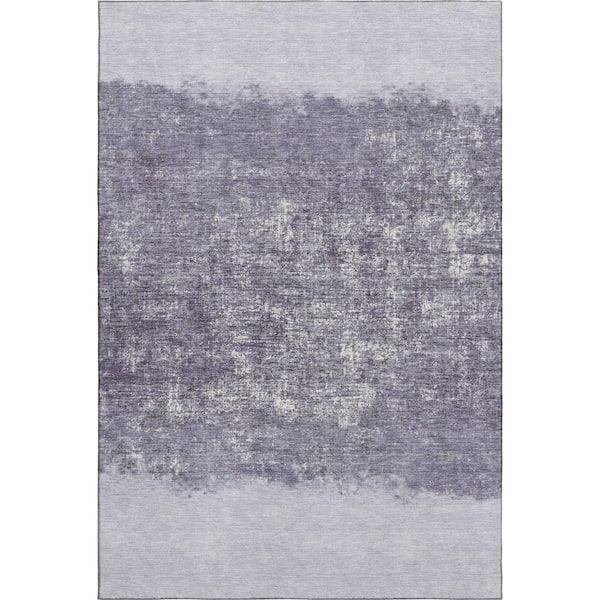 Mayfield Premium Machine Washable Abstract AMF2214 Lavender 3 ft. x 4 ft. Area Rug