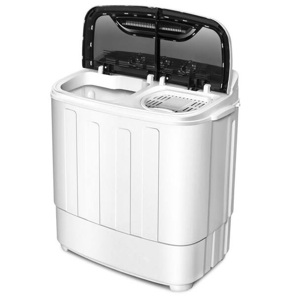 Gymax Timer Compact Mini Twin Tub 8 lbs. Washing Machine Washer