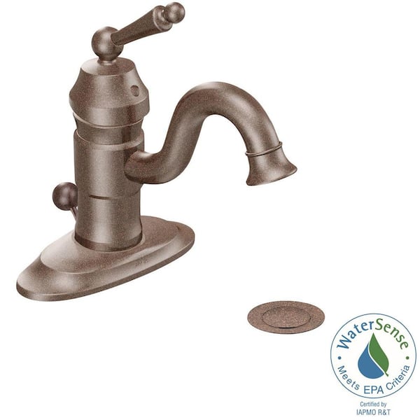 MOEN Waterhill Single Hole 1-Handle Low-Arc Lavatory Bathroom Faucet in Oil Rubbed Bronze