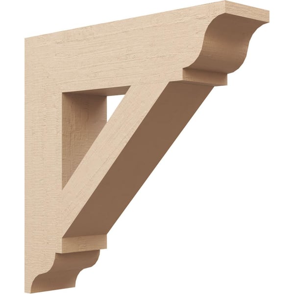 Ekena Millwork 5.5 in. x 24 in. x 24 in. Traditional Traditional Rough Cedar Woodgrain Timberthane Polyurethane Bracket, Primed Tan