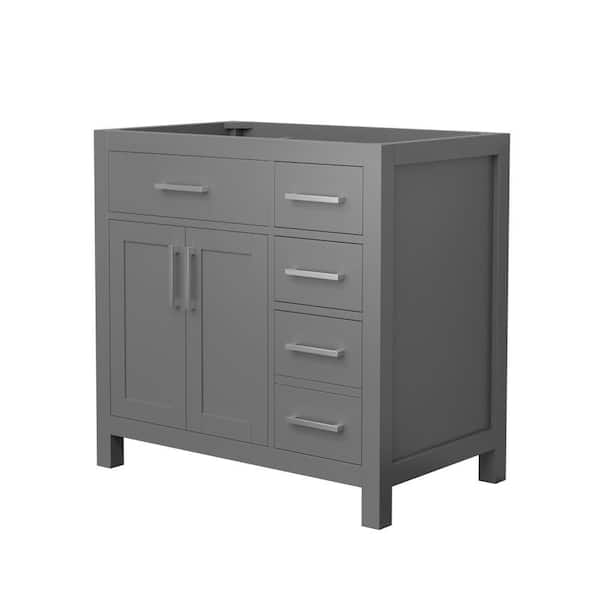 Beckett 35.25 in. Bath Vanity Cabinet without Top in Dark Gray