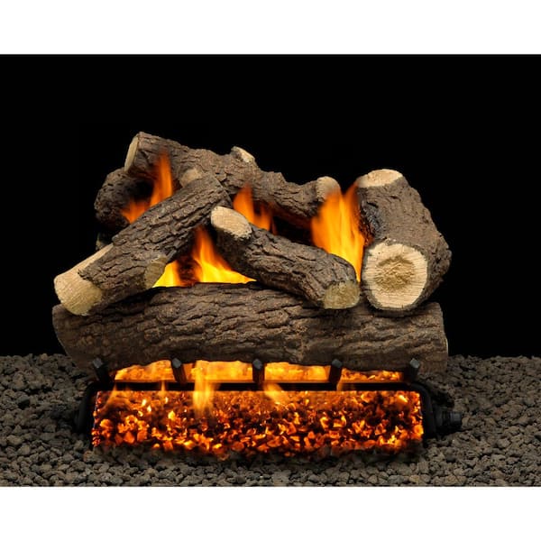 AMERICAN GAS LOG Cordoba 18 in. Vented Natural Gas Fireplace Logs, Complete Set with Manual Safety Pilot Kit