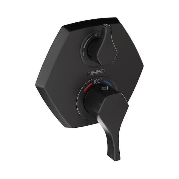 Hansgrohe Locarno 2-Handle Shower Trim Kit in Matte Black (Valve Not Included)