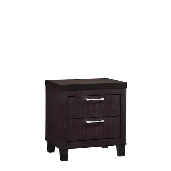 GLOBAL TRADING UNLIMITED B050 2-Drawer Walnut NIghtstand 22 x 15 x 23