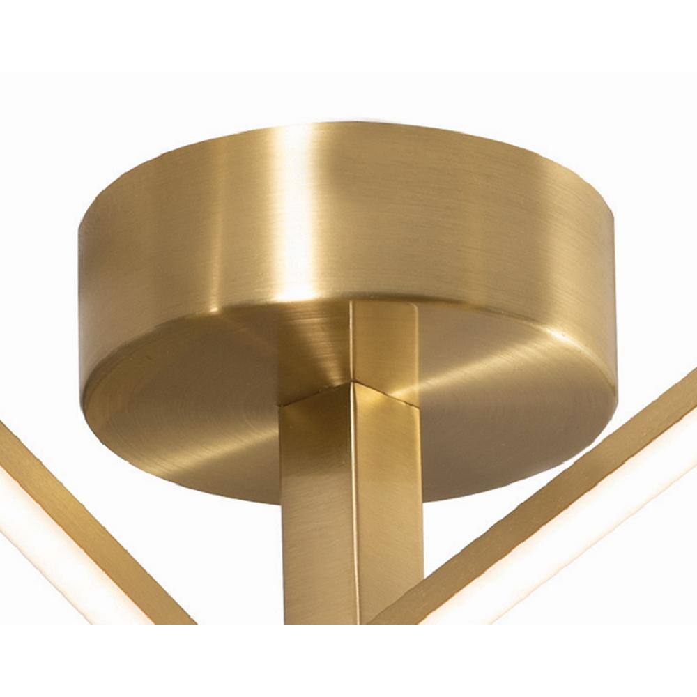 Jaxx Satin Brass 20" LED Semi-Flush Mount for Indoor/Outdoor