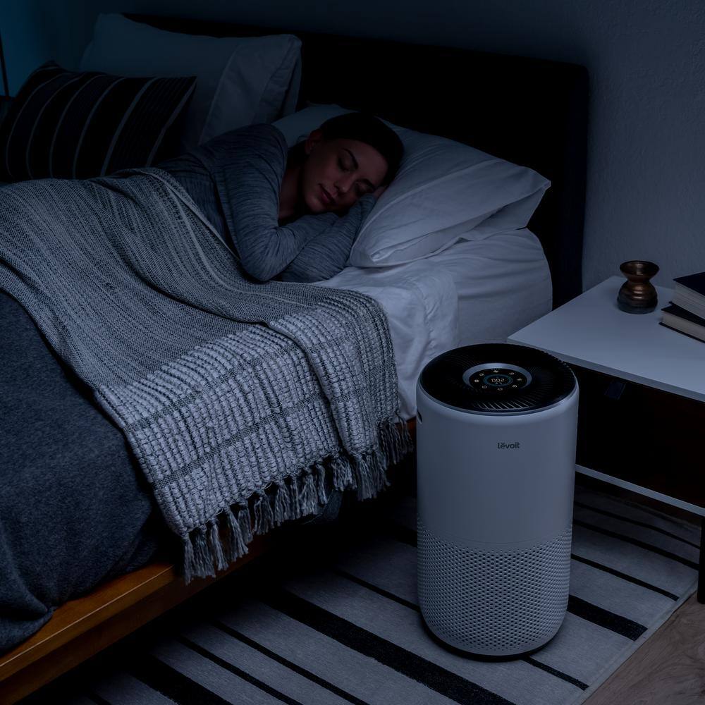 White Smart Floor-Standing Air Purifier with HEPA Filter