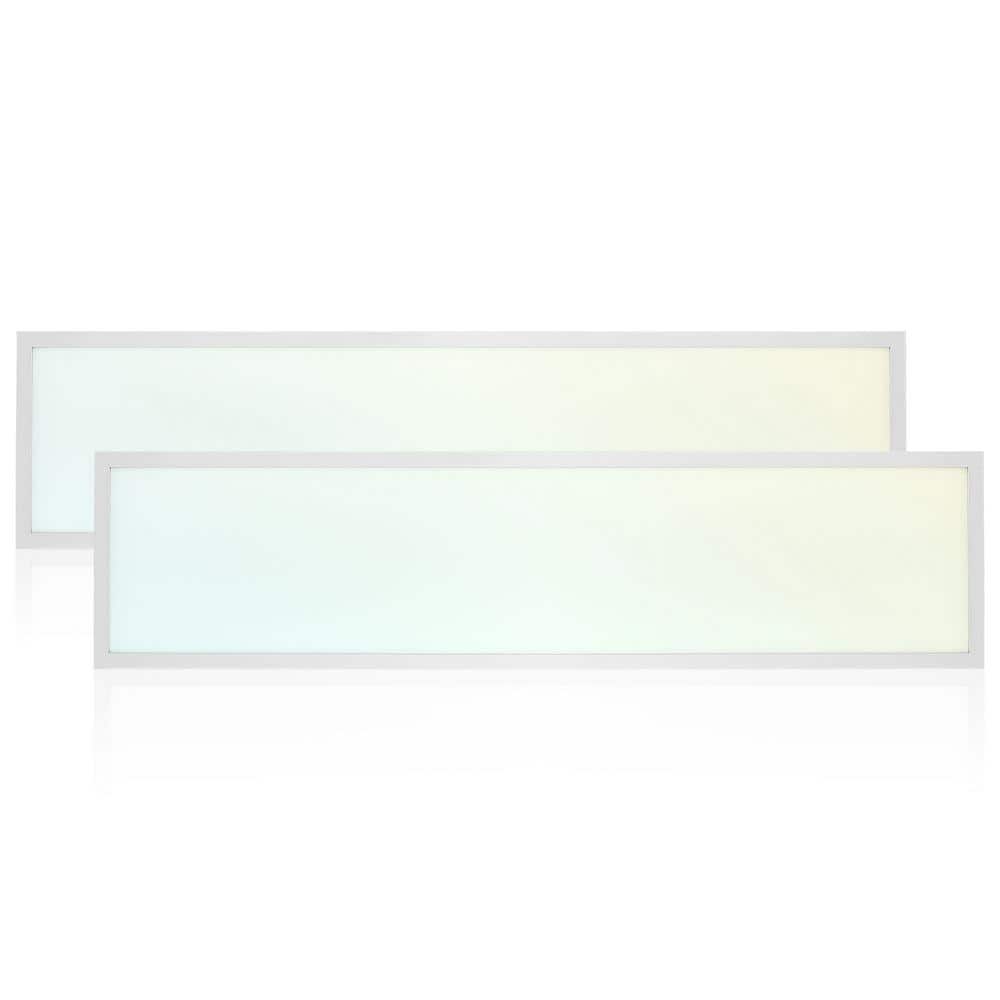 White Aluminum 48'' Adjustable LED Flat Panel Ceiling Light
