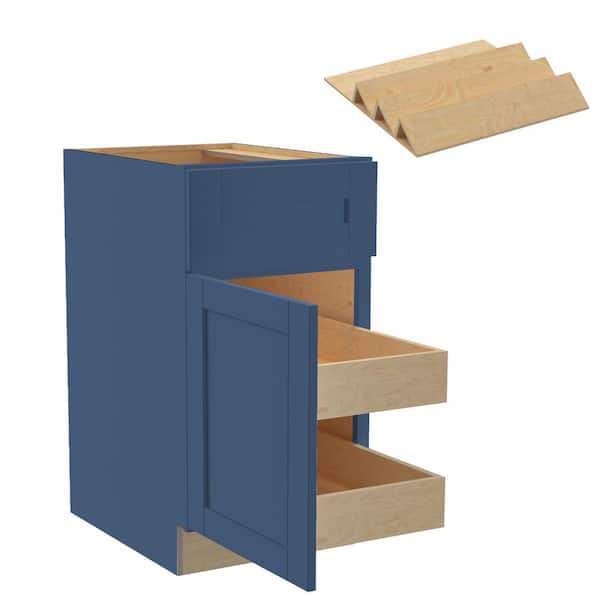 Home Decorators Collection Washington Vessel Blue Plywood Shaker Assembled Base Kitchen Cabinet Left 2ROT ST18 in. W 24 D in. 34.5 in. H