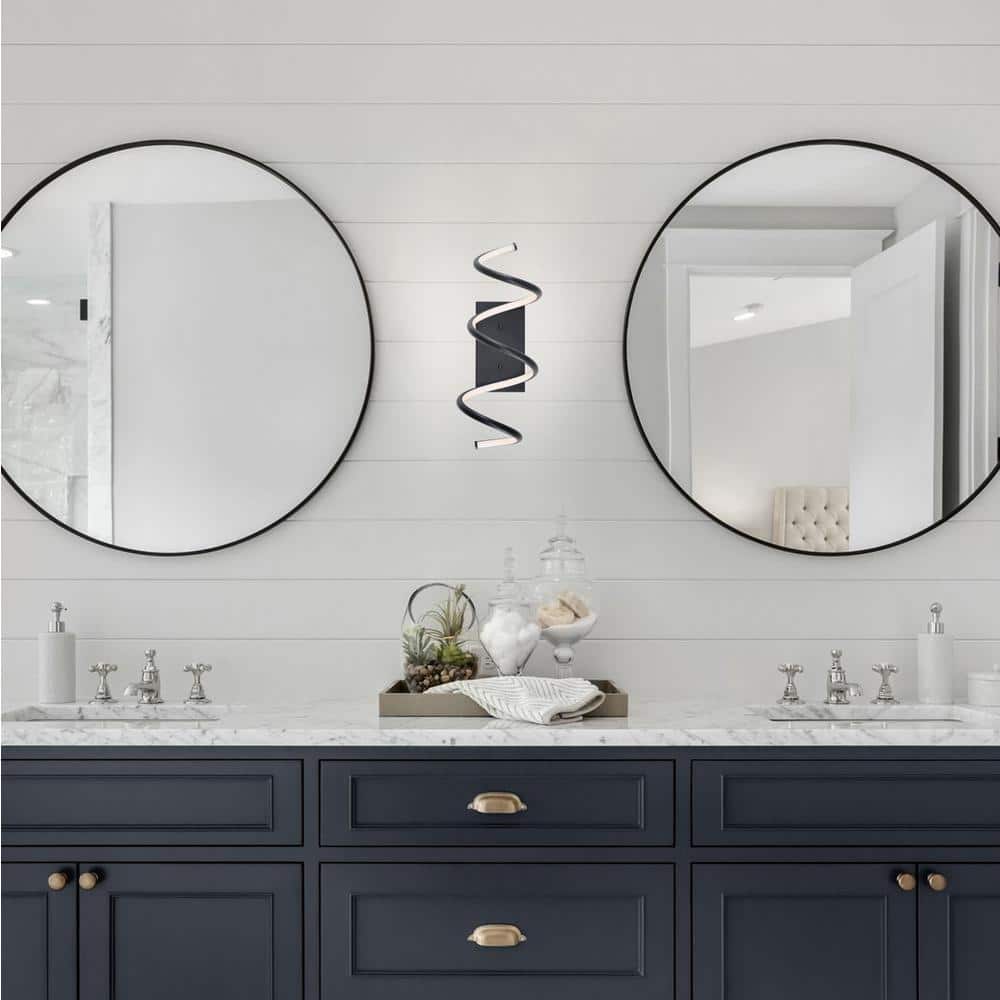 Scribble 20.5" Black Modern LED Vanity Wall Sconce