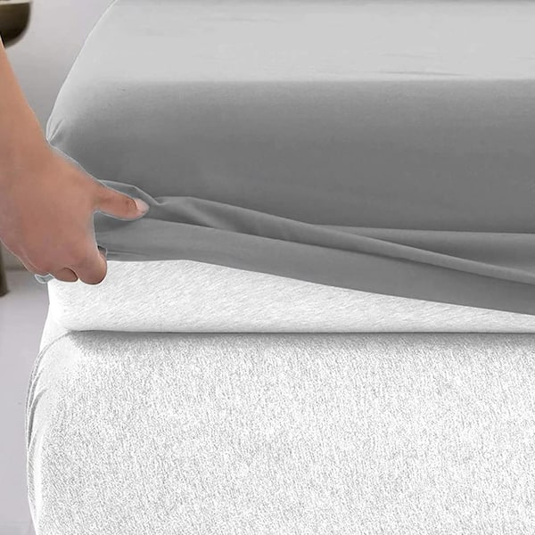 Bedsure Fitted Sheet Queen Size Grey - Queen Fitted Sheet Only for Mattress Up to 14 Inches, Extra Soft Brushed Microfiber, Wrinkle & Fade Resistant