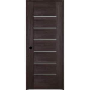 18 in. x 80 in. Vona 07-02 Veralinga Oak Right-Hand Solid Core 6-Lite Frosted Glass Wood Single Prehung Interior Door