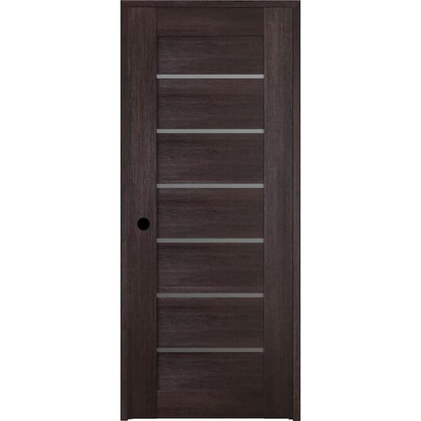 Belldinni 32 in. x 80 in. Vona 07-02 Veralinga Oak Right-Hand Solid Core 6-Lite Frosted Glass Wood Single Prehung Interior Door