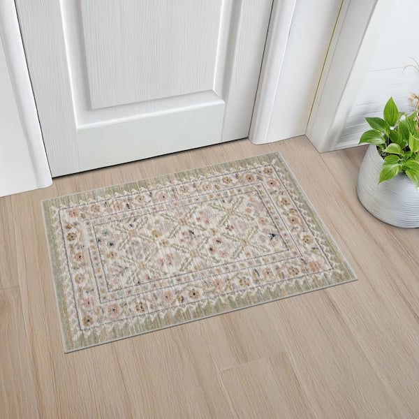 Crestwood Cream 2 ft. x 3 ft. Oriental Indoor Area Rug