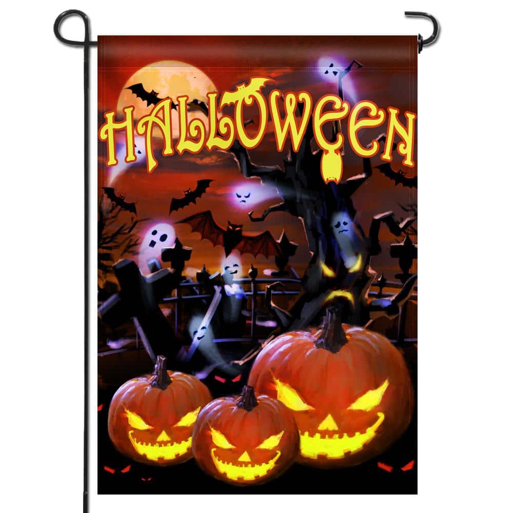 Anley 18 In X 12 5 In Halloween Jack O Lantern Decorative Religion Feast Double Sided Garden Flags A Flag Garden Halloween The Home Depot