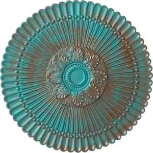 30 in. x 1-1/4 in. Nexus Urethane Ceiling Medallion (Fits Canopies up to 2-3/4 in.), Copper Green Patina