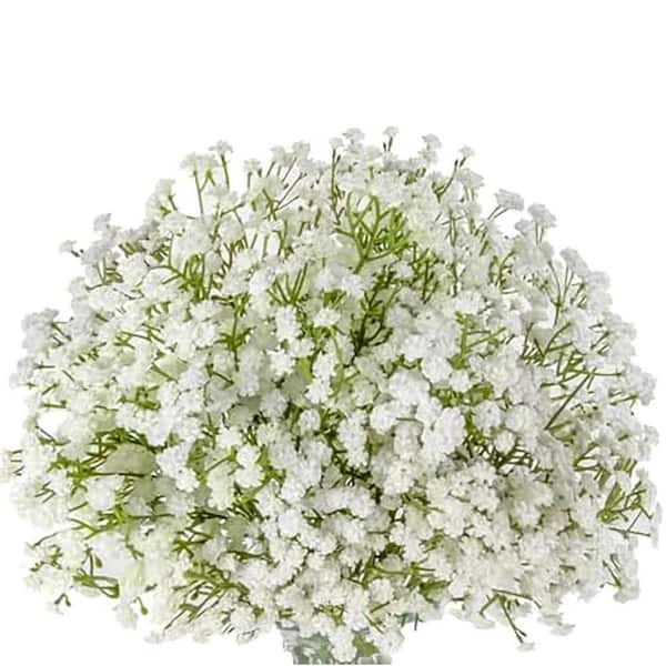 5 in. Ivory White Artificial Babys Breath Branch Stem 17 in. Color