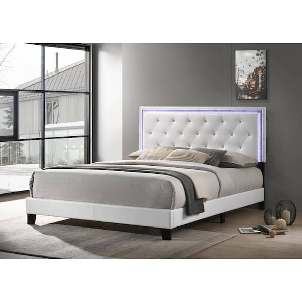 Modern Black Faux Leather Twin Bed Frame with Tufting Headboard and Footboard 
