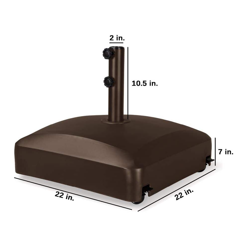 Bronze Heavy Duty Mobile Umbrella Base with Wheels