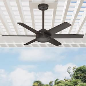 Jetty 52 in. Outdoor Noble Bronze Ceiling Fan with Wall Switch For Patios or Bedrooms