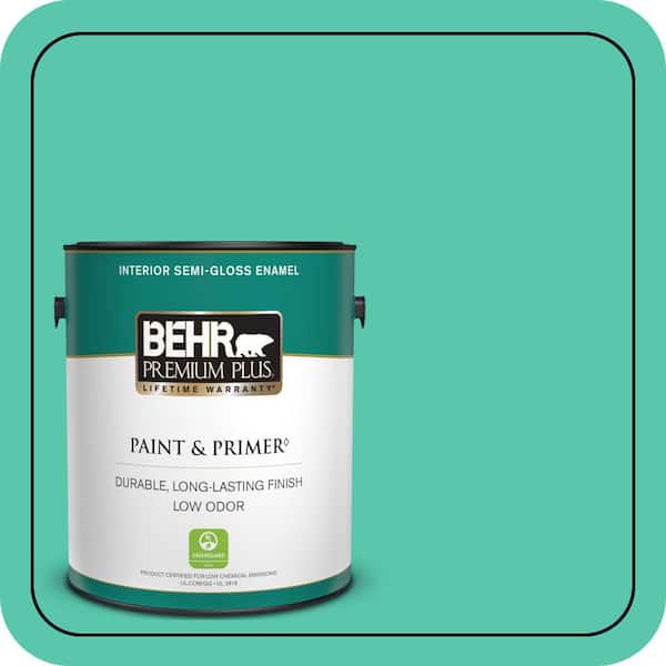 BEHR PREMIUM PLUS 1 gal. #P430-4 Kauai Semi-Gloss Enamel Low Odor Interior Paint & Primer