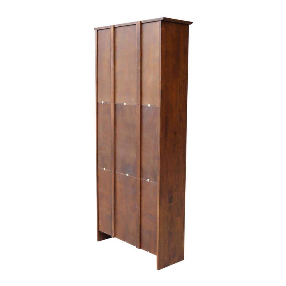Espresso Adjustable Solid Wood Shaker Bookshelf