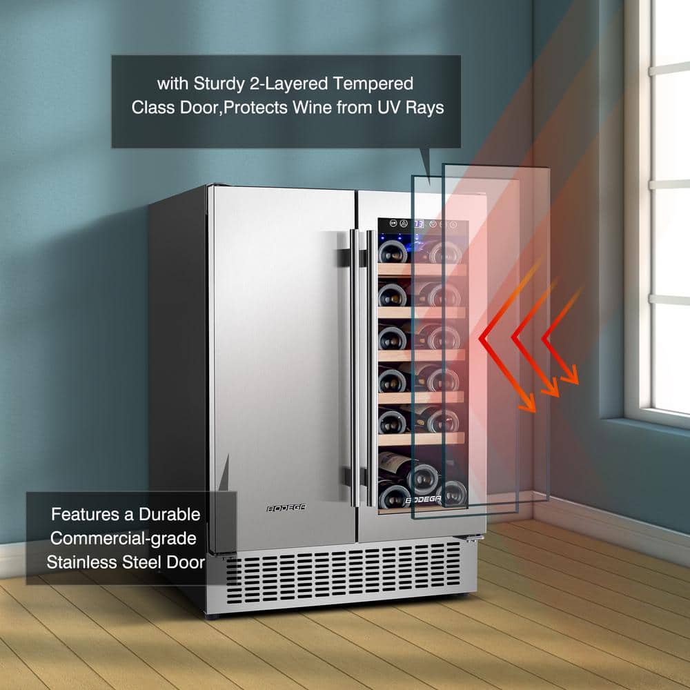 24-Inch Stainless Steel Dual Zone Beverage and Wine Cooler