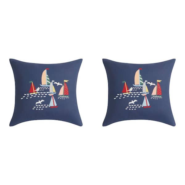 Hampton Bay Seagull Sail Outdoor Throw Pillow (Set of 2)