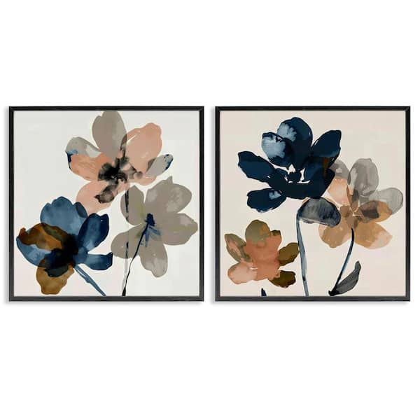 Earthen Blossom Petals by Irena Orlov 2-Pieces Black Framed Nature Giclee Art Print 17 in. x 17 in.
