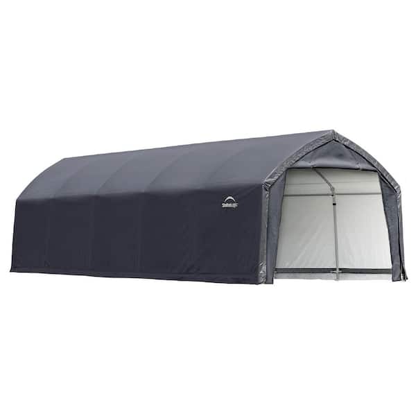 ShelterLogic 12 ft. W x 25 ft. L AccelaFrame HD Shelter in Gray with Innovative Rib and Quick-Assembly System and Steel Joints