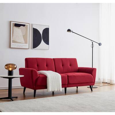 2 Seat Sofas Living Room Furniture, Red Fabric Sofa 2 Seater