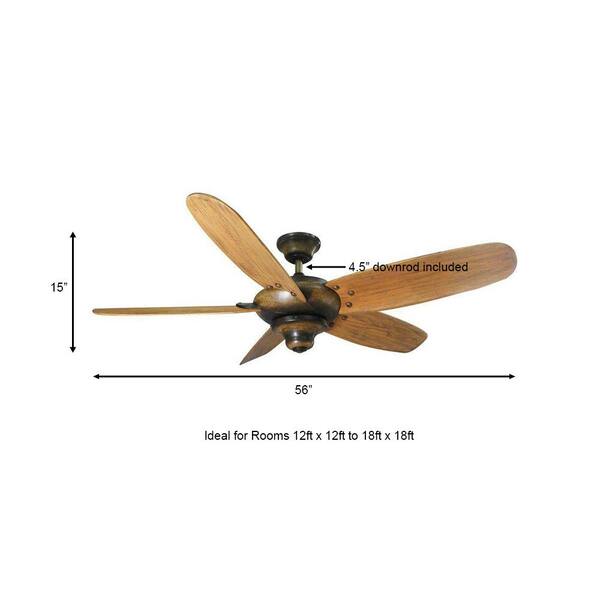 Home Decorators Collection Altura 56 In Indoor Gilded Espresso Ceiling Fan With Downrod Remote And Reversible Motor Light Kit Adaptable 26650 The Depot - Home Decorators Collection Ceiling Fan Altura
