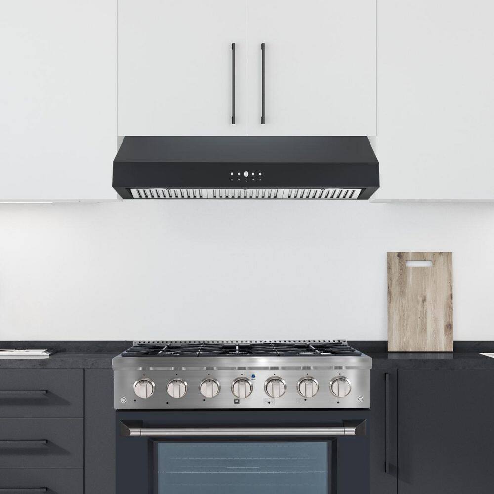 Ancona 36" Black Stainless Steel Under Cabinet Range Hood
