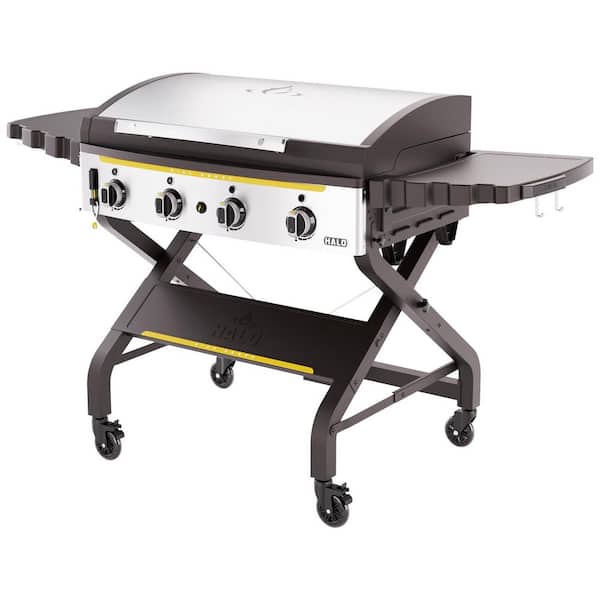 Elite4B 36 in. 4-Burner 8 Zone Outdoor Propane Black Griddle Flat Top Grill