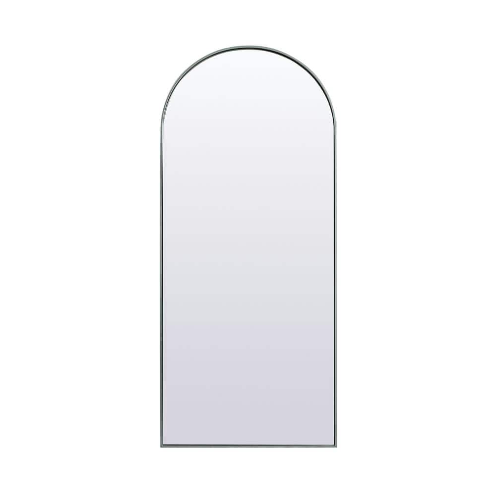 Simply Living 32 in. W x 76 in. H Arch Metal Framed Silver Full Length Mirr